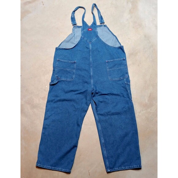 Dickies Blue Denim Jean Pant Workwear Bib Overalls - Size 50x30 - Picture 4 of 8